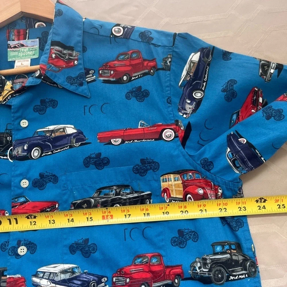 Vintage Reyn Spooner Ford Cars Centennial Buttondown Short Sleeve Shirt Size L - Picture 4 of 5